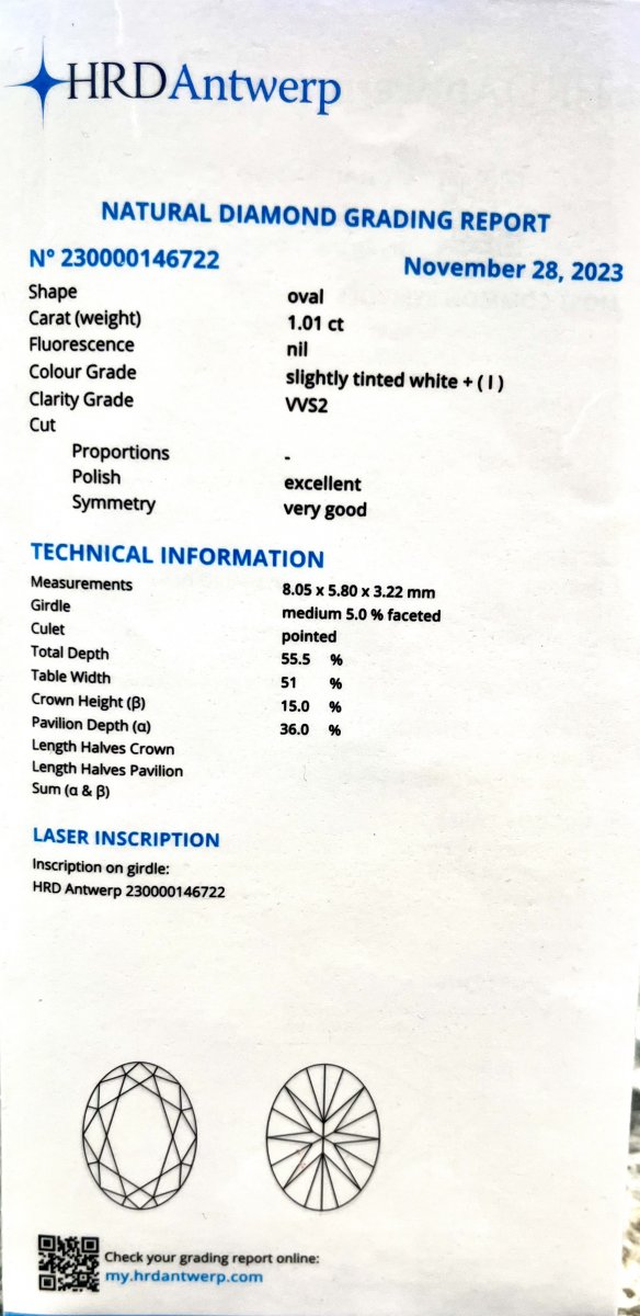 Rivière Ring With 7-1.13crt Diamonds